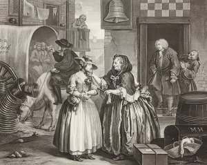 Der Weg einer Dirne, Blatt 1: Ankunft in London. 1732 von William Hogarth