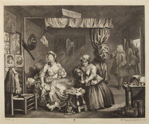 Der Lebensweg einer Dirne, Platte 3 von William Hogarth