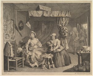 Der Lebensweg einer Dirne, Tafel 3, vor April 1732 von William Hogarth