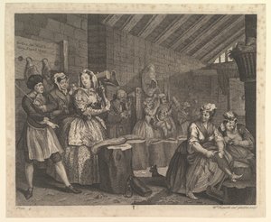 Der Lebensweg einer Dirne, Platte 4 von William Hogarth