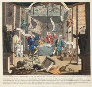 Eine gerechte Sicht auf die britische Bühne oder Drei Köpfe sind besser als einer, 1724, Illustration aus 