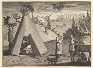 Eine lappländische Hütte aus Aubry de La Mottrayes Reisen durch Europa, Asien und in Teile von..., 1723-24
