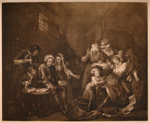 Ein Wüstling Fortschritt - 7: Fleet-Gefängnis, 1733 von William Hogarth