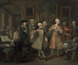 Der Lebenswandel eines Wüstlings II: Der Empfang des Wüstlings, 1733 von William Hogarth