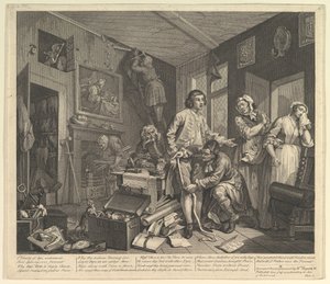 Der Lebenslauf eines Wüstlings, Platte 1 von William Hogarth