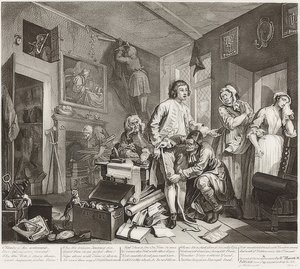 Der Weg eines Liederlichen, Blatt 1: Die Erbschaft. 1735 von William Hogarth