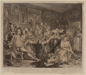Der Lebenswandel eines Wüstlings, Platte 3, 2. Zustand von William Hogarth