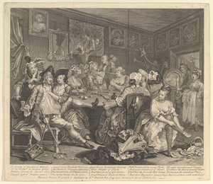 Der Lebenswandel eines Wüstlings, Tafel 3, 25. Juni 1735 von William Hogarth