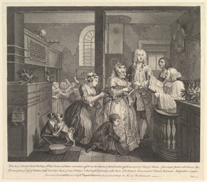 Der Lebenslauf eines Wüstlings, Platte 5, 25. Juni 1735 von William Hogarth