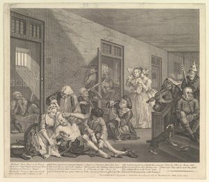 Ein Wüstlingsfortschritt, Tafel 8, 25. Juni 1735 von William Hogarth