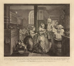 Der Lebensweg eines Wüstlings, Platte V, Juni 1735 von William Hogarth