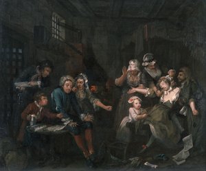 Der Lebenswandel eines Wüstlings VII: Der Wüstling im Gefängnis von William Hogarth