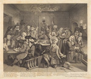 Der Werdegang eines Wüstlings: Tafel 6 von William Hogarth
