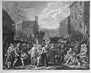 Eine Darstellung des Marsches der Wachen nach Schottland im Jahr 1745, veröffentlicht 1750
