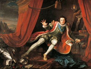 Schauspieler David Garrick (1717-1779) in der Titelrolle von Richard III., von William Shakespeare (1564-1616)