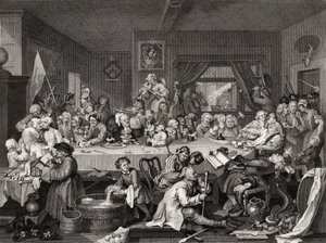 Eine Wahlunterhaltung, graviert von T.E. Nicholson, aus 