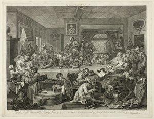 Eine Wahlunterhaltung, Platte eins aus Vier Drucke einer Wahl von William Hogarth