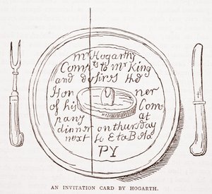 Eine Einladungskarte von Hogarth von William Hogarth