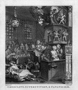 Leichtgläubigkeit, Aberglaube und Fanatismus von William Hogarth