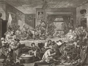Die Parlamentswahlen. Blatt 1: Ein Wahl-Vergnügen von William Hogarth