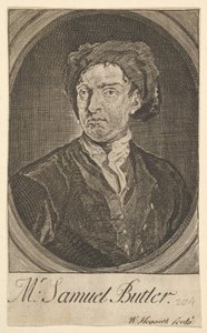 Frontispiz-Porträt Siebzehn kleine Illustrationen für Samuel Butlers Hudibras, April 1726 von William Hogarth
