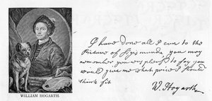 Handschrift und Unterschrift von William Hogarth, aus einem Brief an Sir Richard Grosvenor bezüglich seines Auftrags für ein Bild von Sigismunda, 13. Juni 1757 von William Hogarth