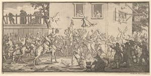 Hudibras und der Skimmington Siebzehn kleine Illustrationen für Samuel Butlers Hudibras von William Hogarth