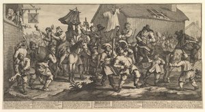 Hudibras und der Skimmington Zwölf große Illustrationen für Samuel Butlers H..., Februar 1725-26 von William Hogarth