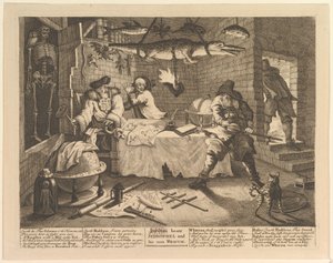 Hudibras schlägt Sidrophel und seinen Mann Whacum von William Hogarth