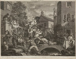 Humours of An Election (Satz von vier) (Gravur) von William Hogarth