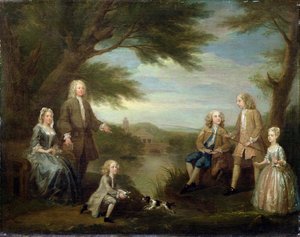 John und Elizabeth Jeffreys und ihre Kinder, 1730