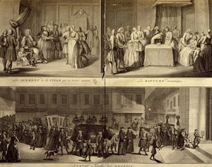 Urteil über eine junge schwangere Frau, Taufe und Beerdigung von William Hogarth