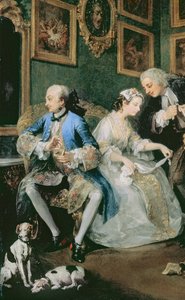 Heirat à la Mode: I - Die Heiratsvereinbarung, ca. 1743 (Detail)