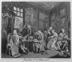 Die Ehe à la Mode, Platte I, Die Ehevereinbarung, 1745 von William Hogarth