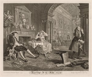 Heirat à la Mode: Platte II, 1745 von William Hogarth