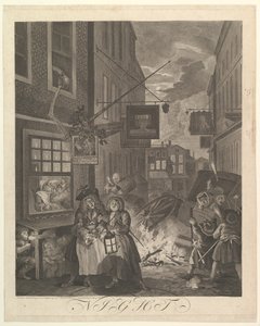 Nacht Die vier Tageszeiten, 25. März 1738 von William Hogarth