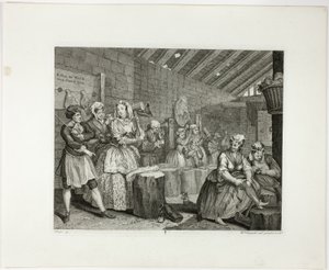 Platte vier, aus Ein Hurenleben von William Hogarth