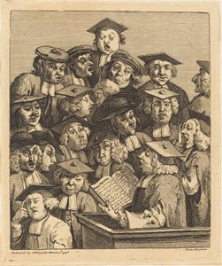 Gelehrte bei einer Vorlesung von William Hogarth