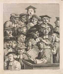 Gelehrte bei einer Vorlesung von William Hogarth