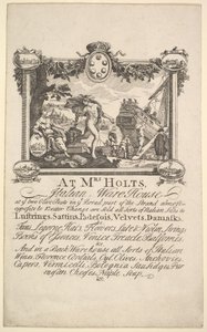 Ladenkarte für Mrs. Holts italienisches Lager, 1720-72 von William Hogarth
