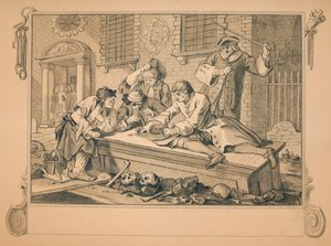 Skizze für Industry and Idleness - Platte III, 1747 von William Hogarth