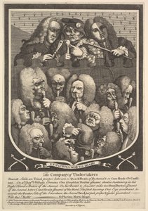 Die Gesellschaft der Bestatter, nach 1736 von William Hogarth