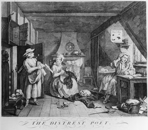 Der bedrängte Dichter von William Hogarth