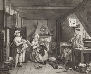 Der notleidende Dichter von William Hogarth