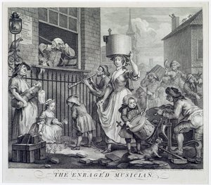 Der wütende Musiker, 1741 von William Hogarth