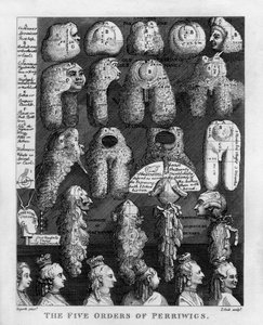 Die fünf Ordnungen der Perücken von George III. von William Hogarth von William Hogarth