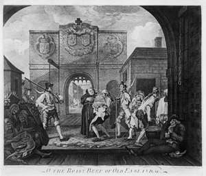 Das Tor von Calais oder O Der Braten von Alt-England von William Hogarth