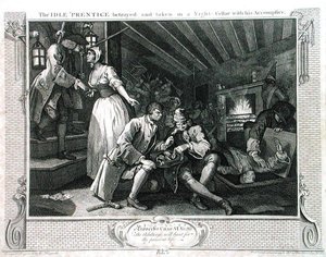 Der faule Lehrling, verraten von einer Prostituierten, Platte IX von 