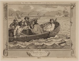 Der faule Lehrling wird weggeschickt und zur See geschickt von William Hogarth