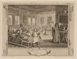 Der fleißige Lehrling wird reich und Sheriff von London von William Hogarth